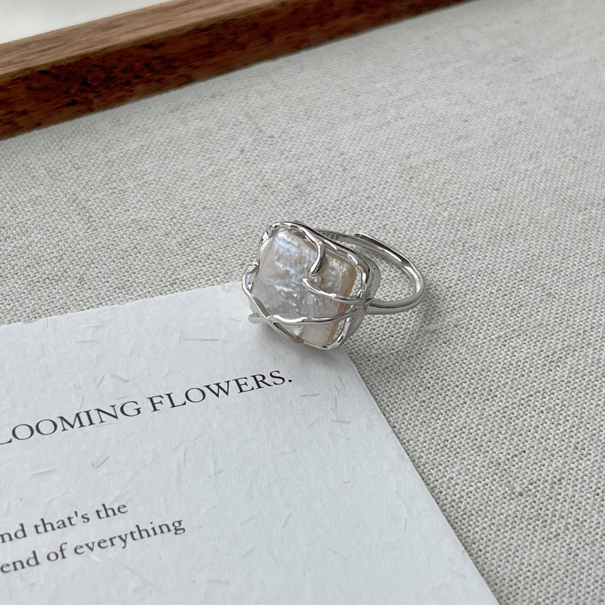 925 sterling silver pearl ring