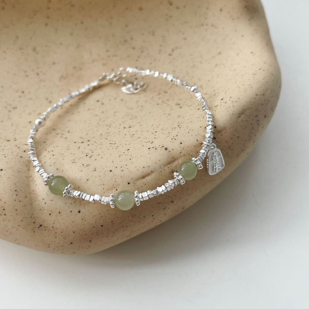 925 sterling silver broken silver bracelet - silvery
