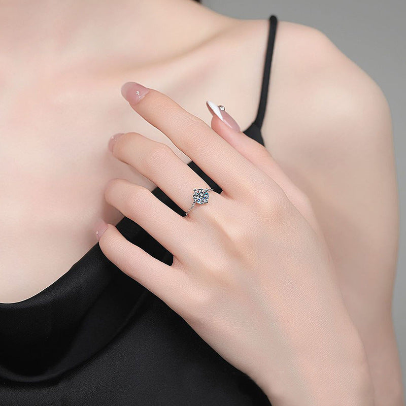 S925 Sterling Silver Mermaid Moissanite Ring