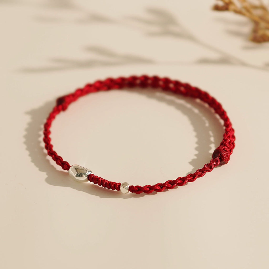 925 sterling silver couple bracelet with silver beads