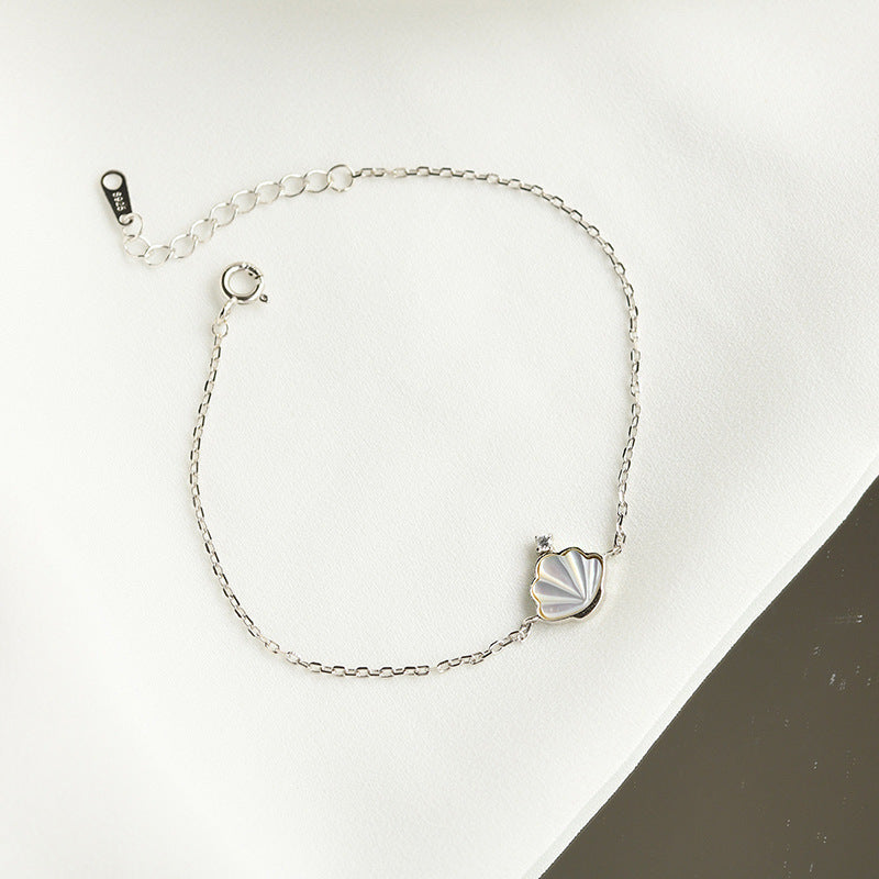 S925 sterling silver shell bracelet