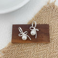 925 sterling silver pearl ear buckle - silvery
