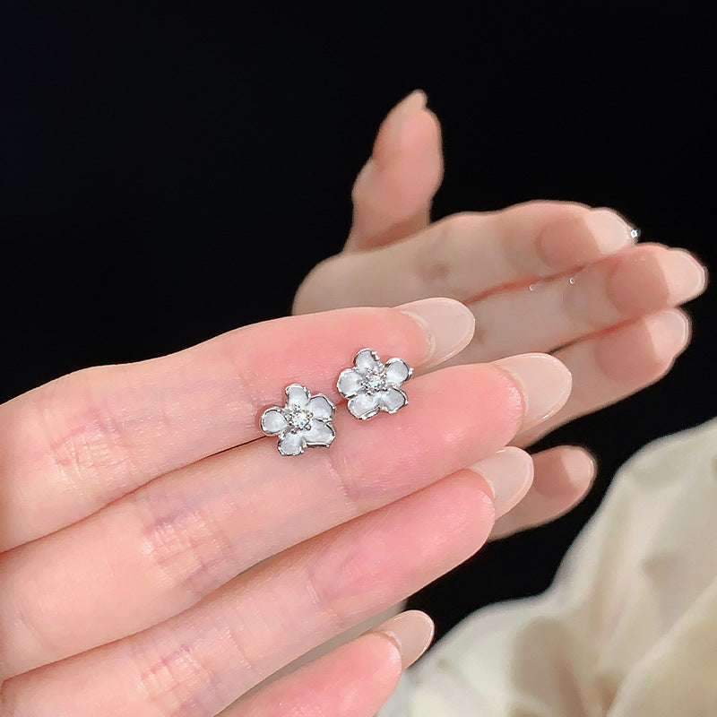 S925 pure silver flower  earrings