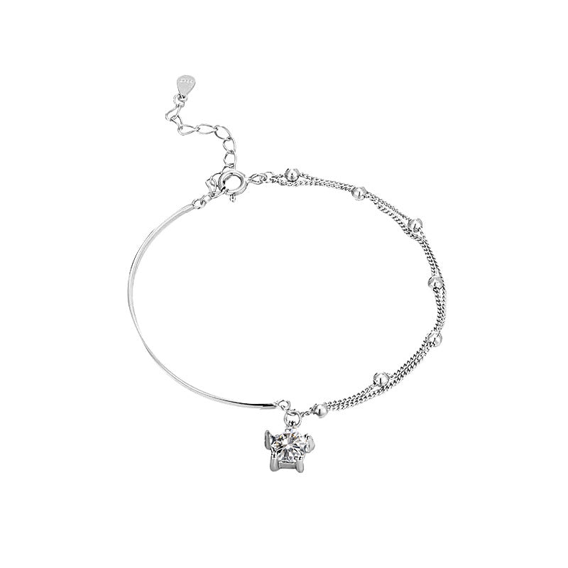S925 sterling silver bracelet - silvery