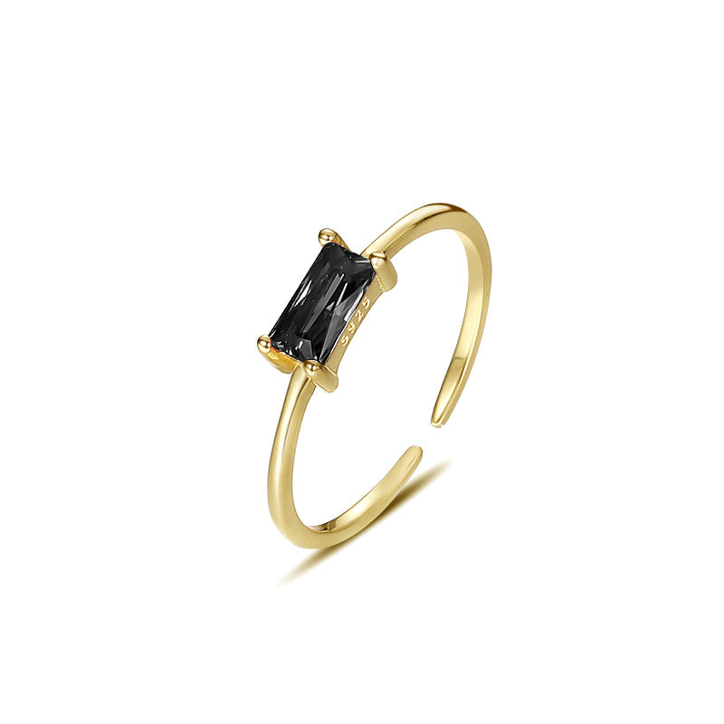 925 Sterling Silver Square Cubic Zirconia Ring