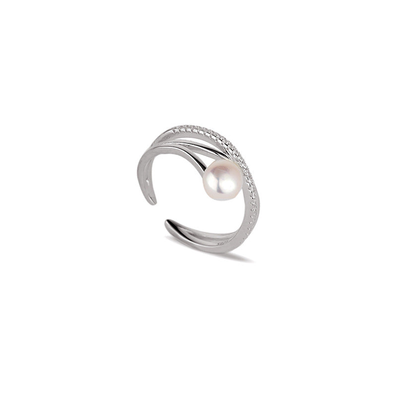 S925 sterling silver freshwater pearl ring