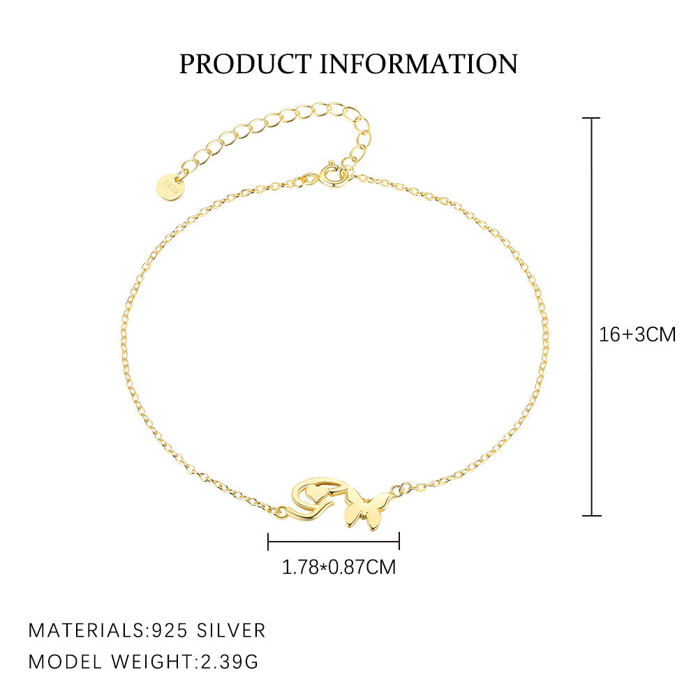 S925 Sterling Silver 26-Letter Bracelet