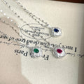 925 sterling silver inlaid with colored zirconia pendant necklace