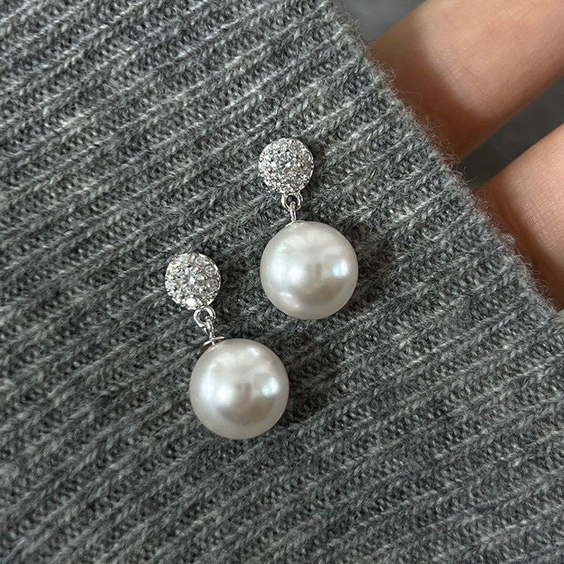 S925 sterling silver pearl earrings