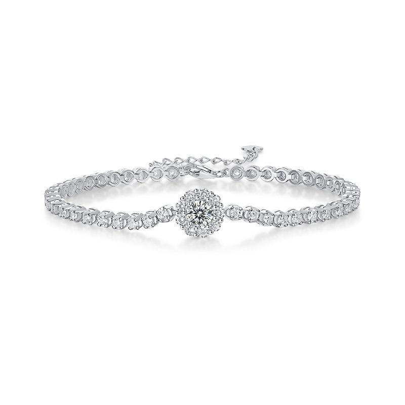 S925 Silver Moissanite Christmas Bracelet