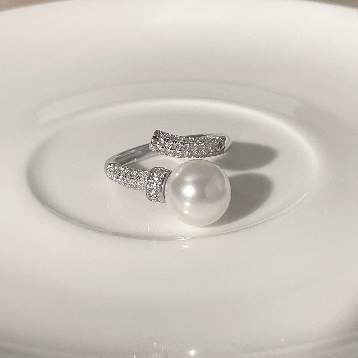 S925 sterling silver pearl ring