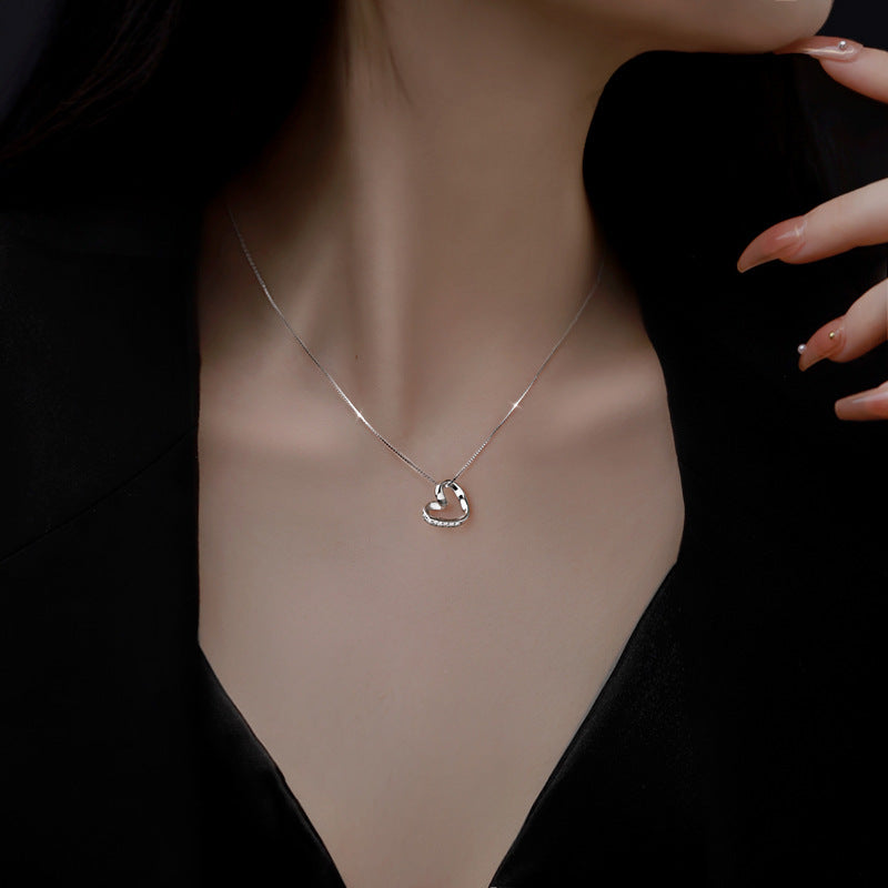 925 sterling silver heart-shaped necklace