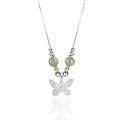 925 sterling silver butterfly pendant necklace - silvery