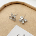 925 sterling silver four petal flower earrings