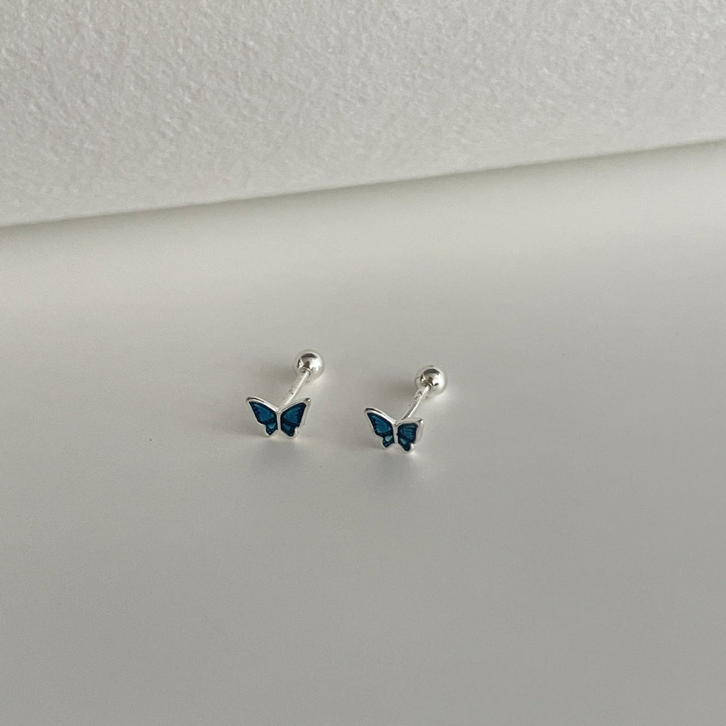 999 Silver Butterfly Earrings - Silvery