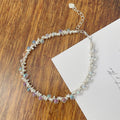 925 sterling silver glass bead bracelet - silvery