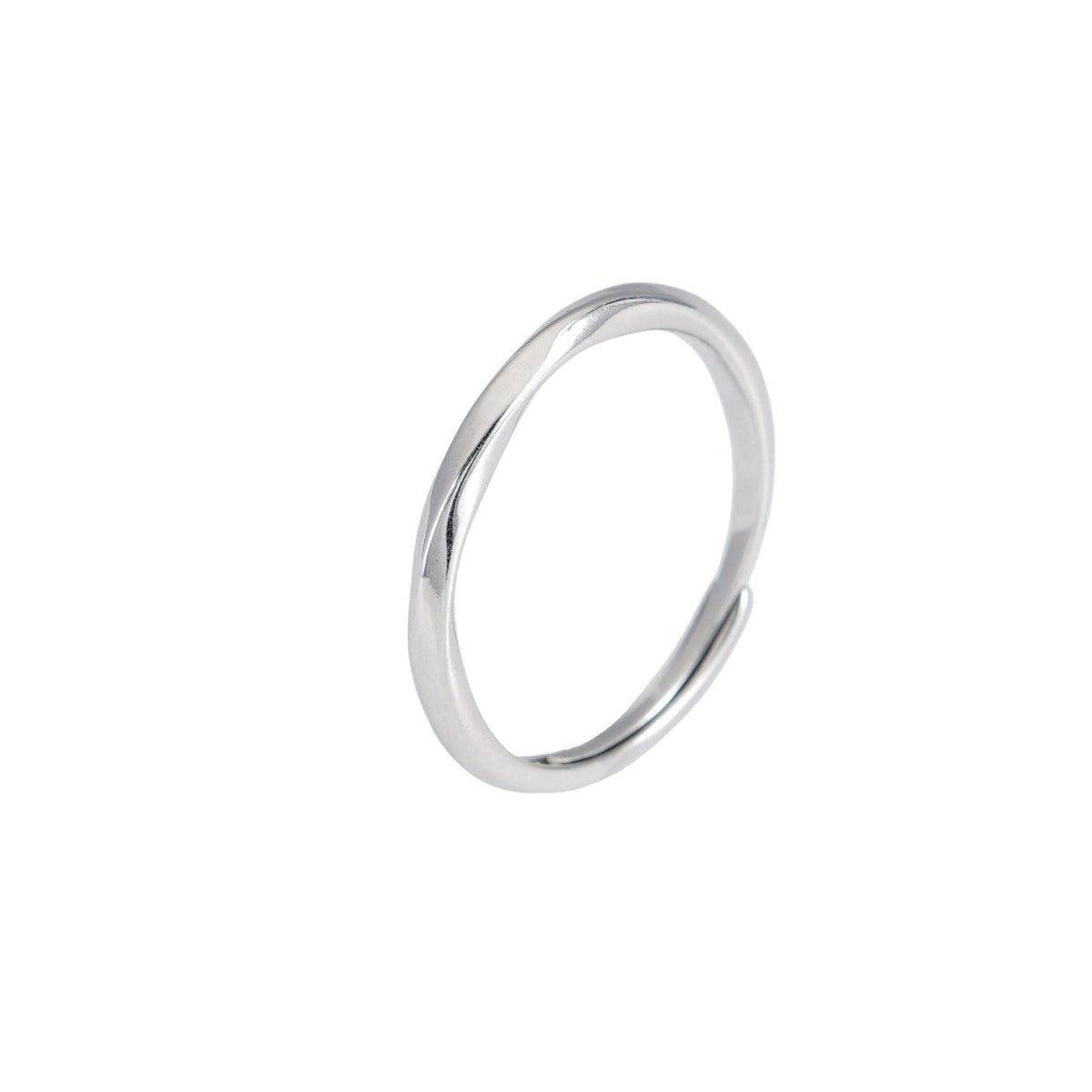 925 sterling silver Mobius ring - silvery