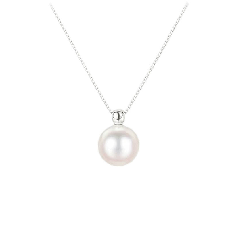 S925 pure silver imitation pearl pendant necklace