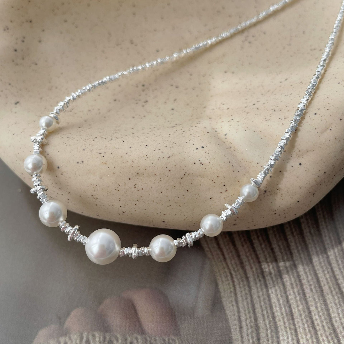 S925 Silver Artificial Pearl Necklace