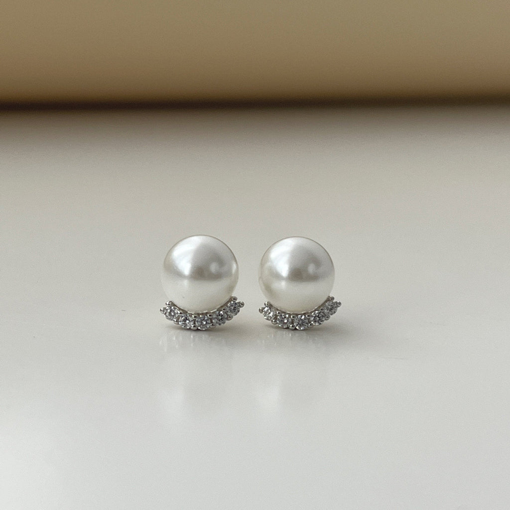 925 sterling silver imitation pearl earrings