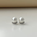 925 sterling silver imitation pearl earrings