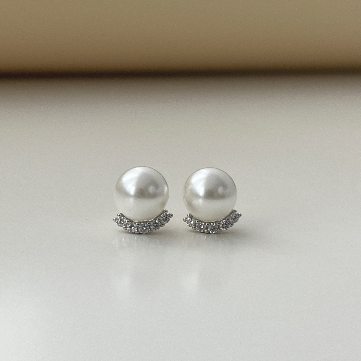 925 sterling silver imitation pearl earrings