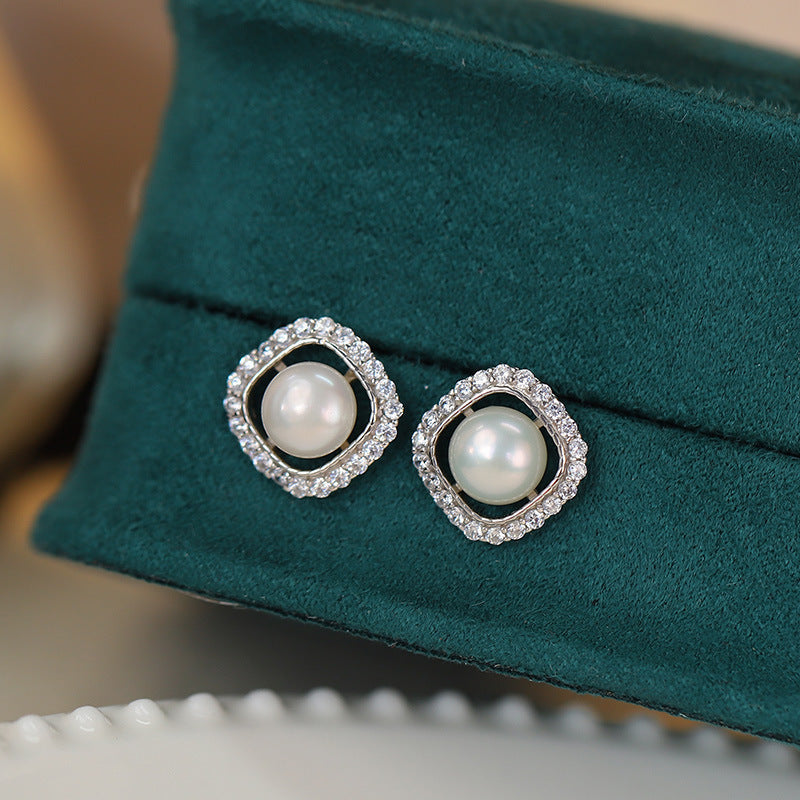 925 sterling silver freshwater pearl earrings
