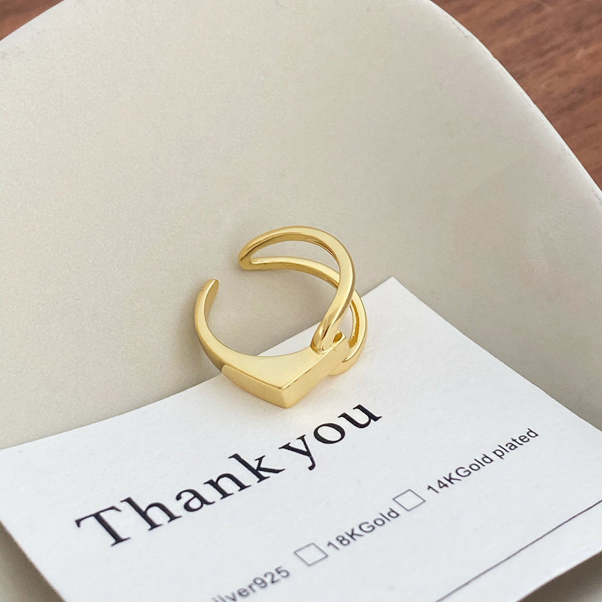 925 sterling silver asymmetrical open ring