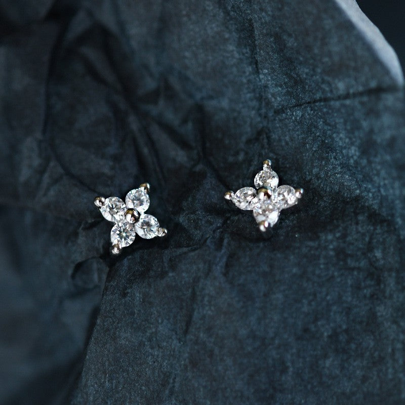 925 sterling silver zircon small earrings