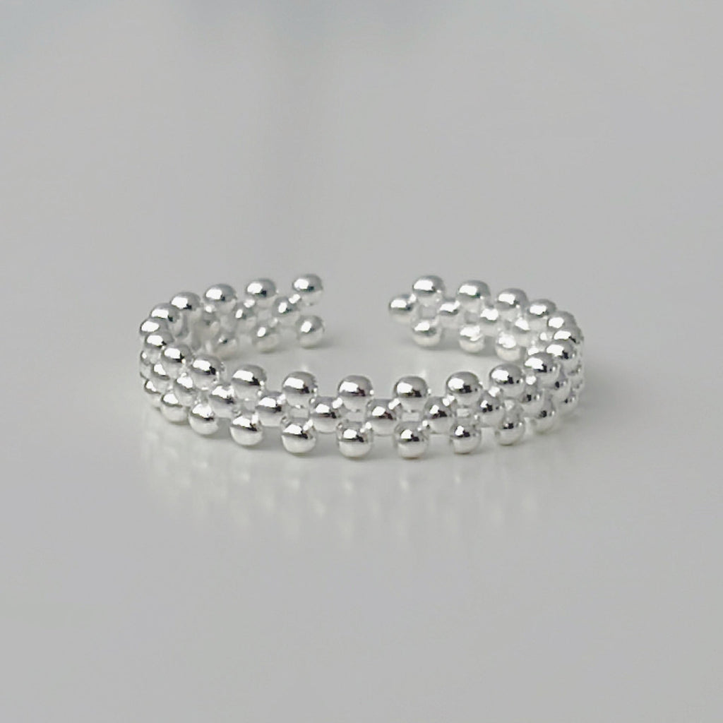 925 sterling silver open-end ring - silvery
