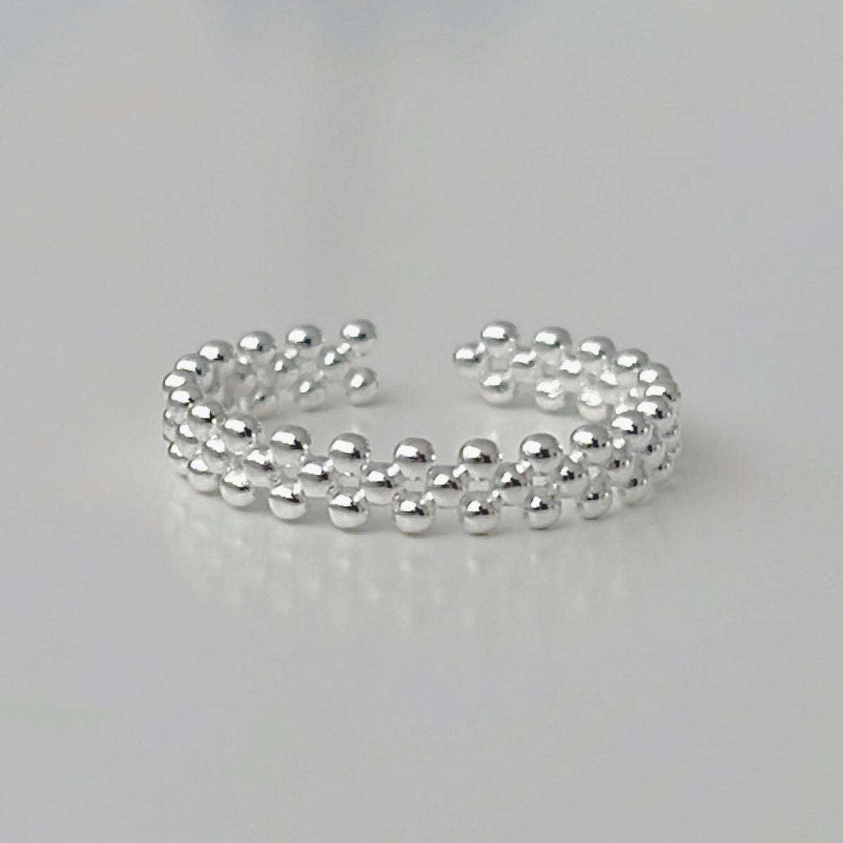 925 sterling silver open-end ring - silvery