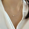 S925 sterling silver round bead necklace