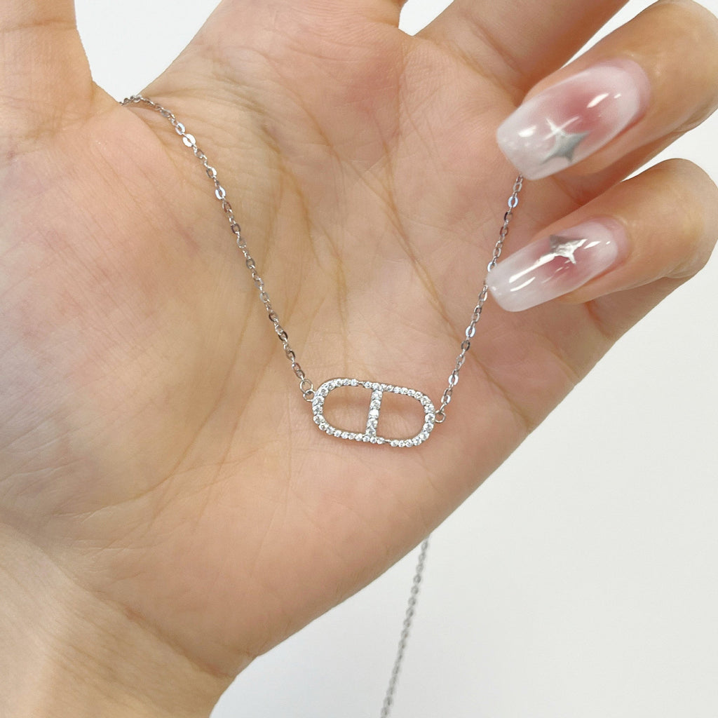 925 sterling silver simple temperament necklace