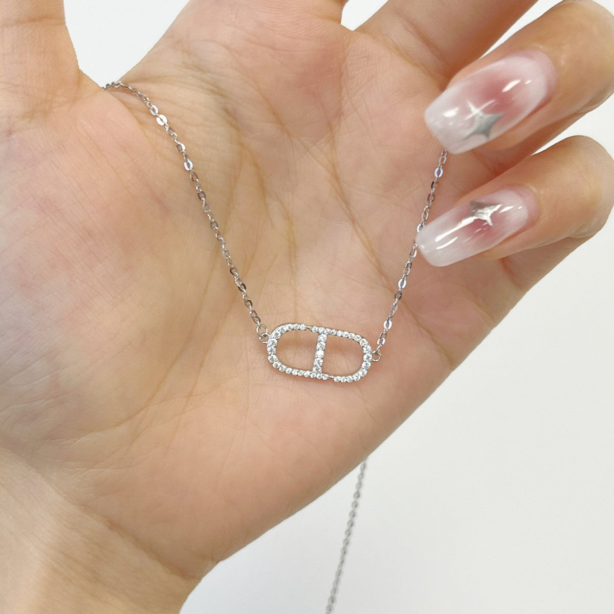925 sterling silver simple temperament necklace