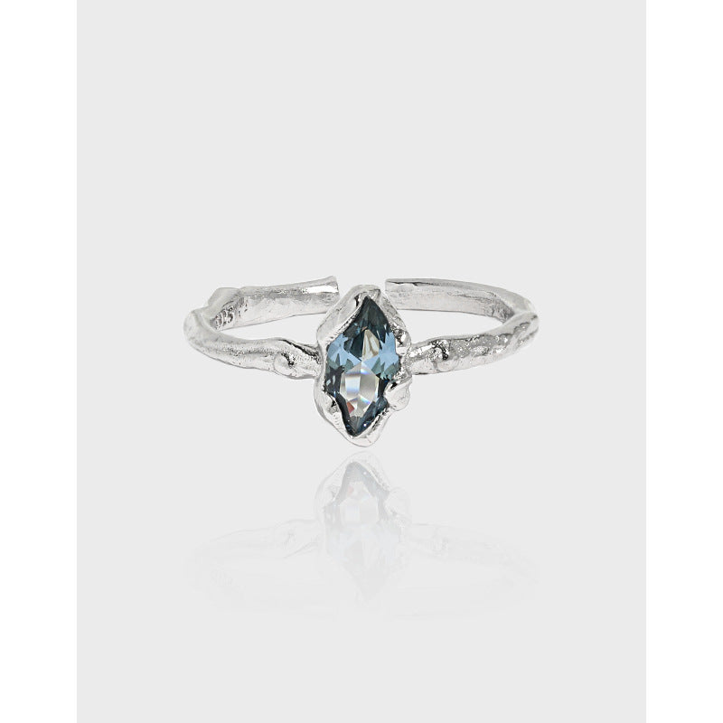 Blue Marquise CZ Ring