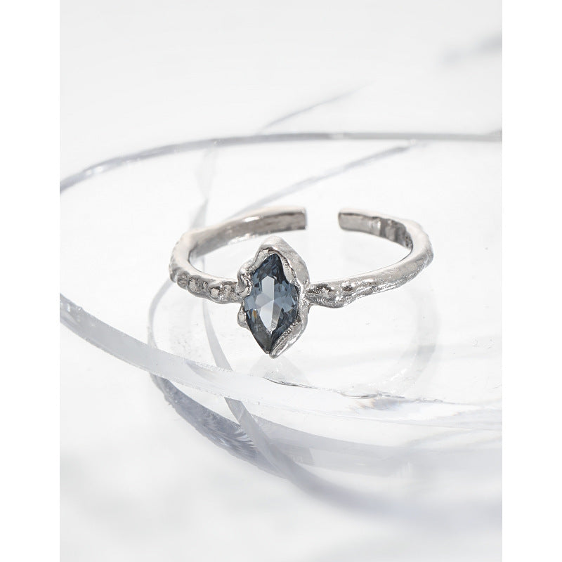 Blue Marquise CZ Ring – wholesale silver rings