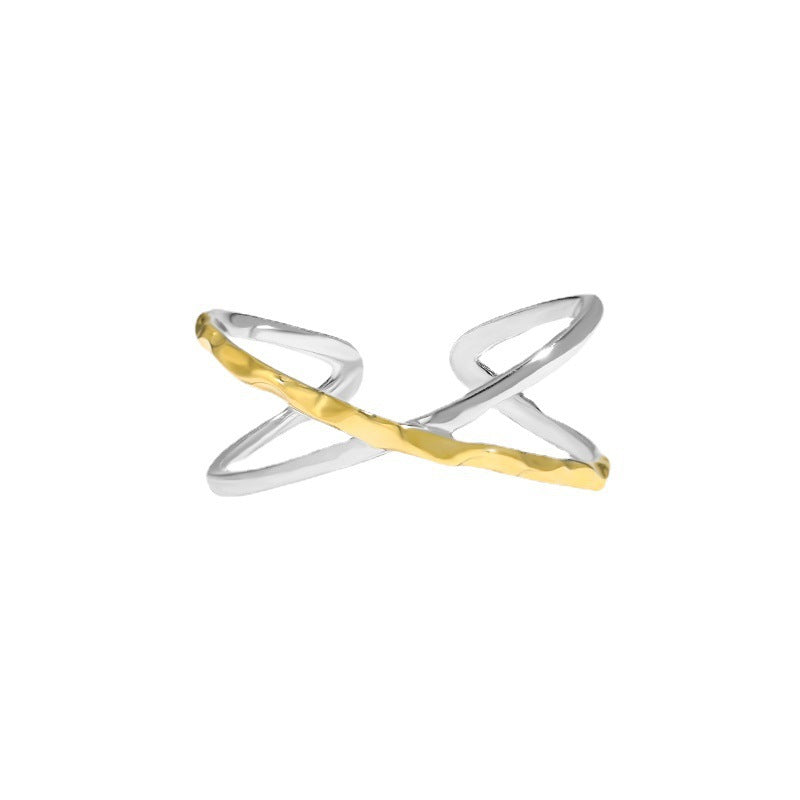 Two-Tone Crisscross Open Ring – image 5
