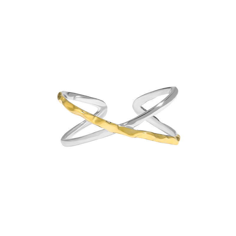 Two-Tone Crisscross Open Ring – image 6
