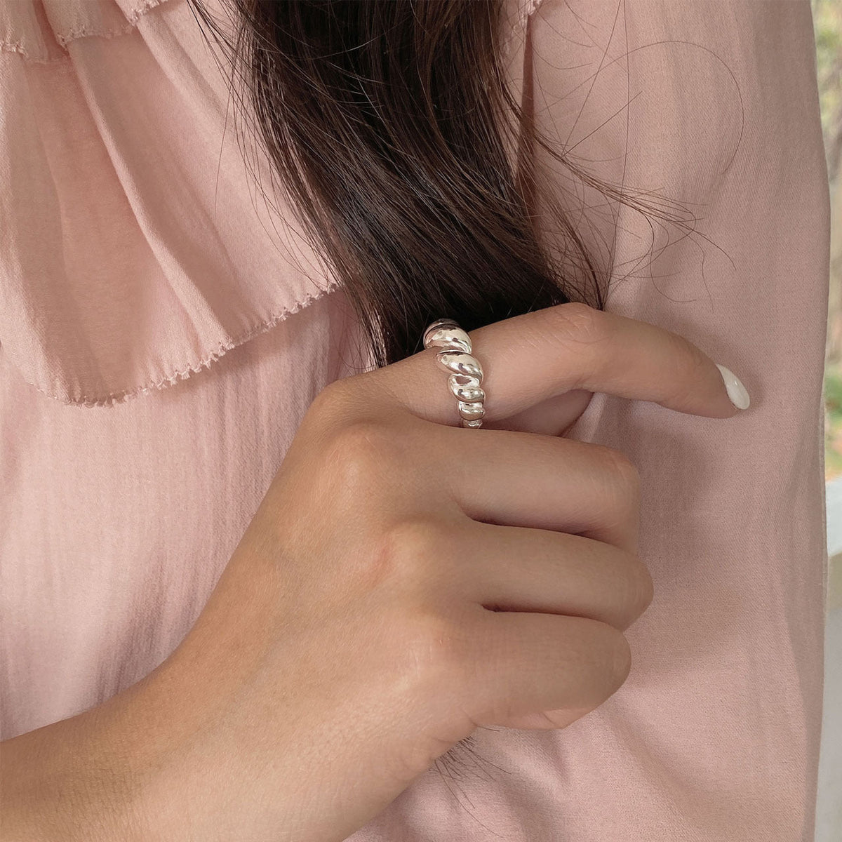 S925 sterling silver open ring