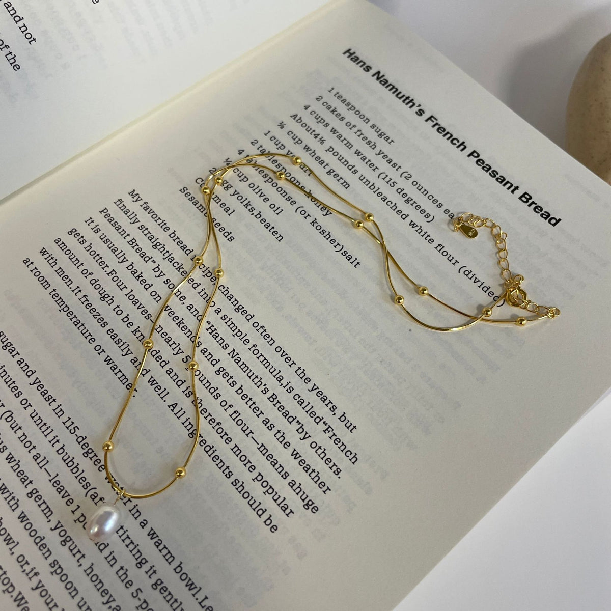 925 sterling silver Baroque pearl necklace