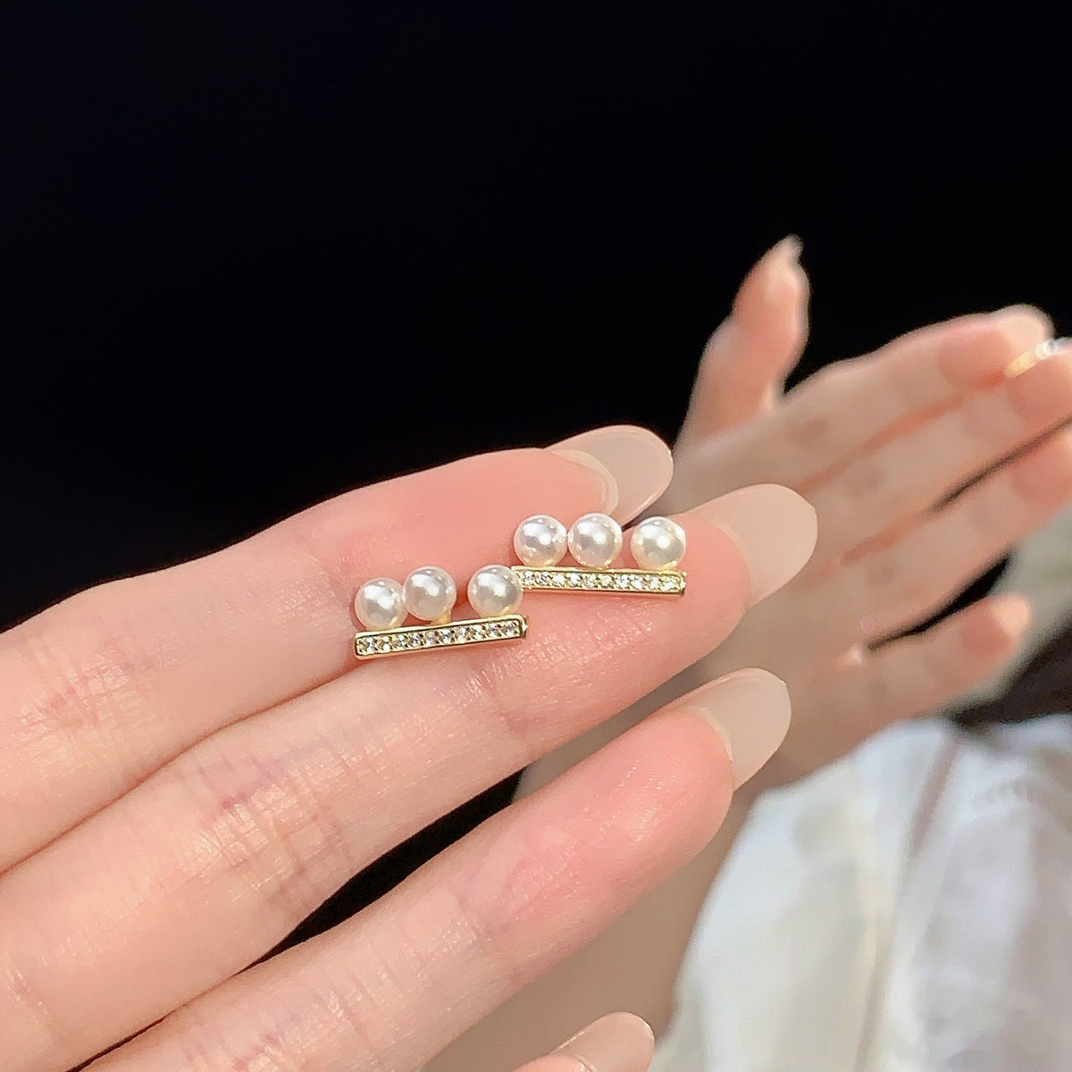 925 sterling silver pearl earrings
