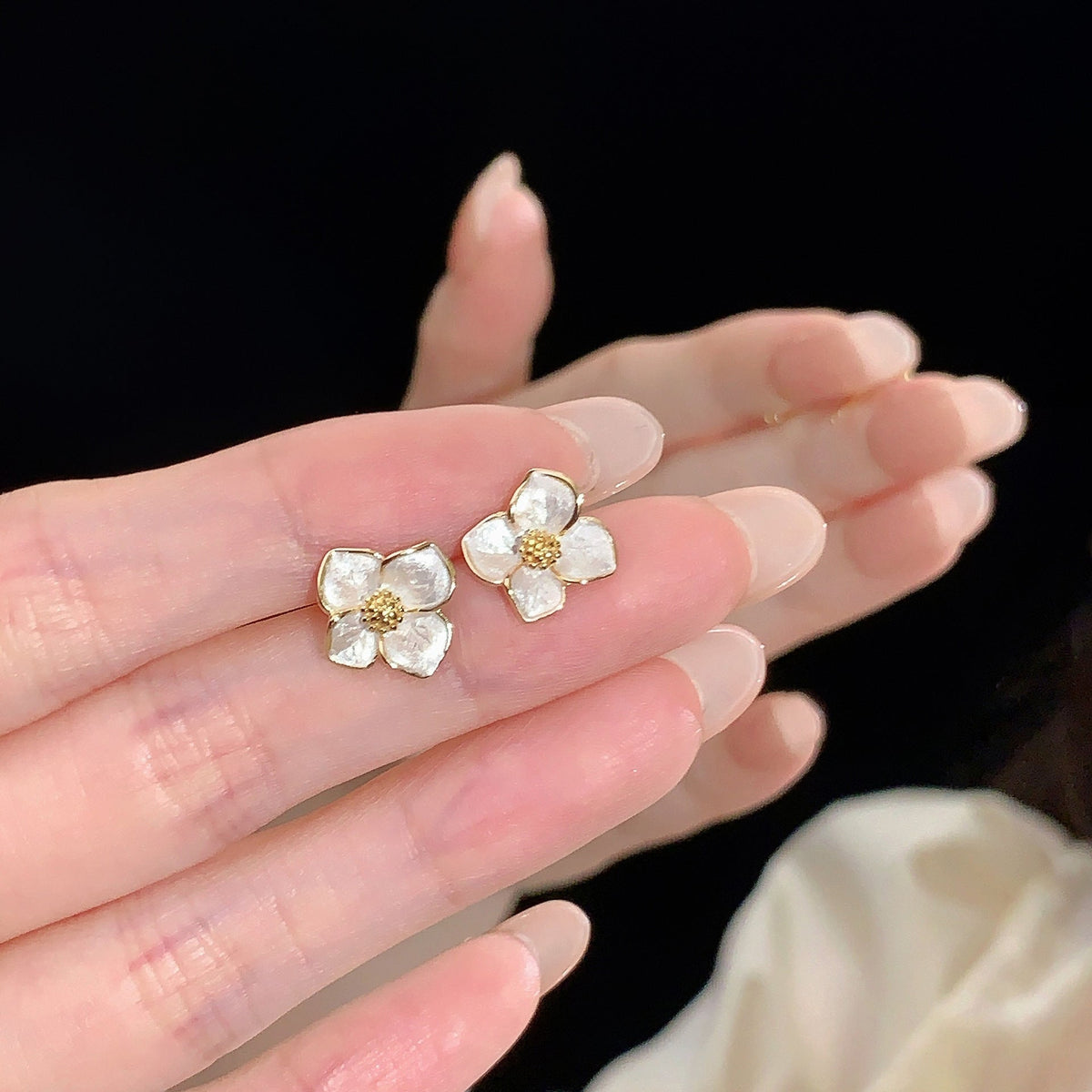 925 sterling silver flower earrings