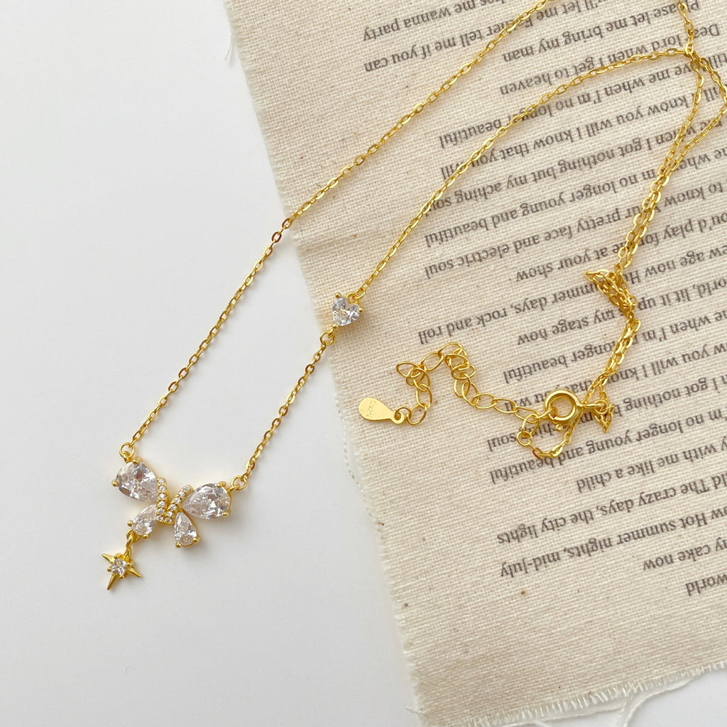 925 sterling silver butterfly shaped pendant necklace