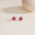 S925 Sterling Silver Octagonal Rose-Cut Zircon Stud Earrings