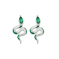 S925 sterling silver snake shaped earrings