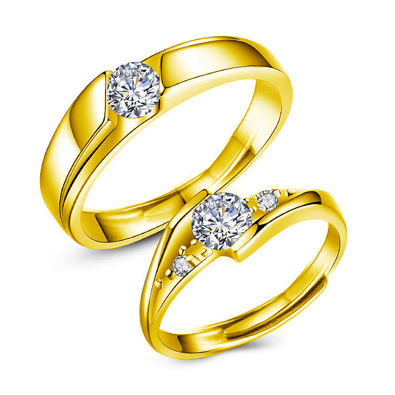 S925 Sterling Silver Moissanite Couple Rings