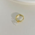  925 sterling silver water drop zirconium single ear buckle - golden