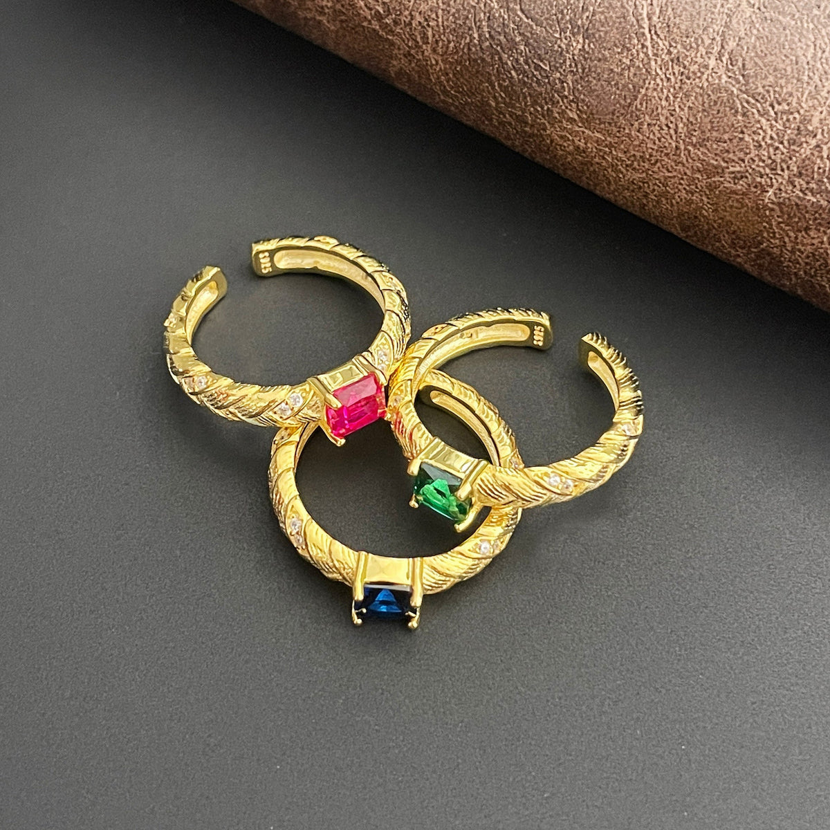 S925 sterling silver retro sparkling zirconium ring