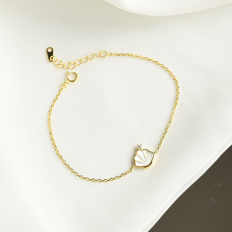 S925 sterling silver shell bracelet