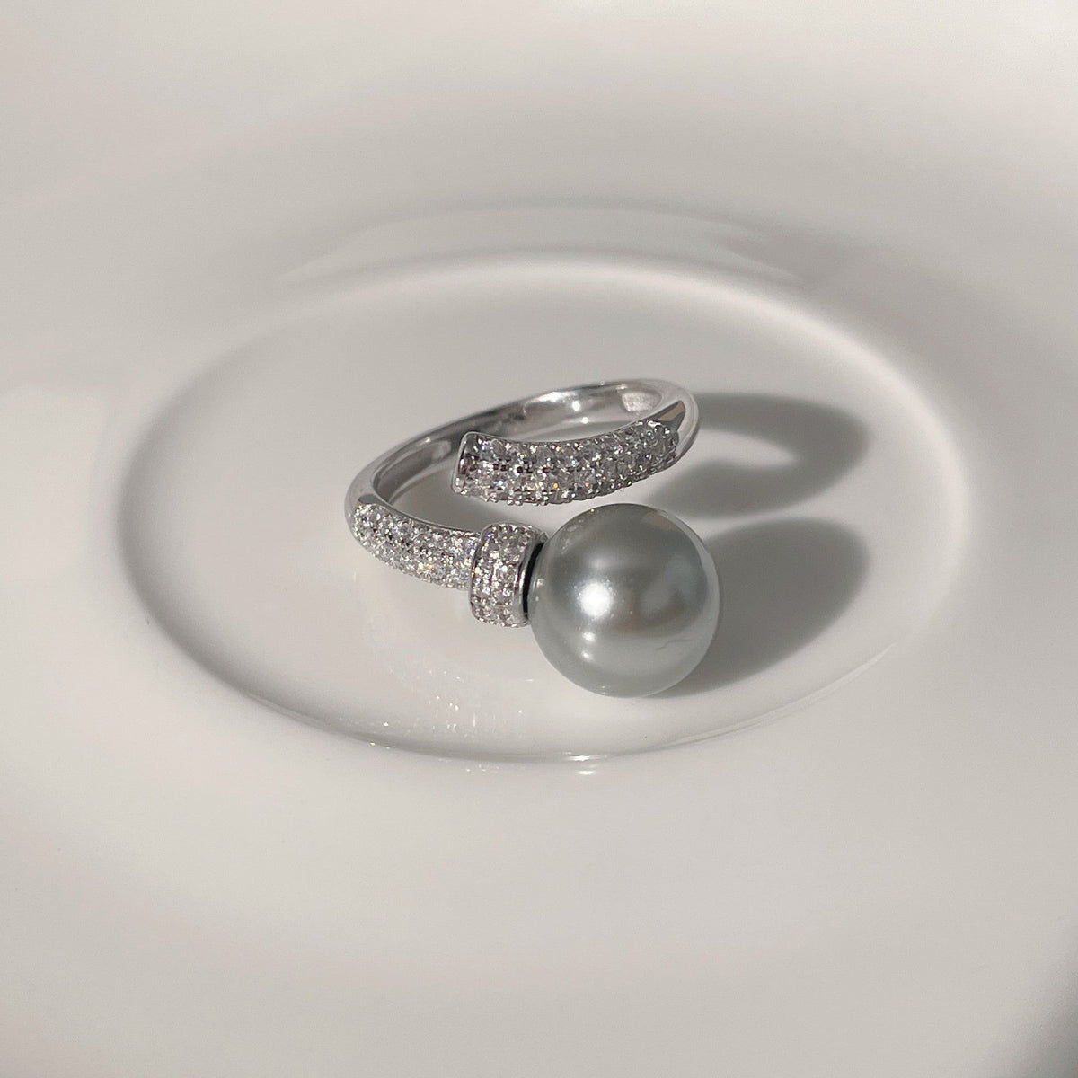 S925 sterling silver pearl ring